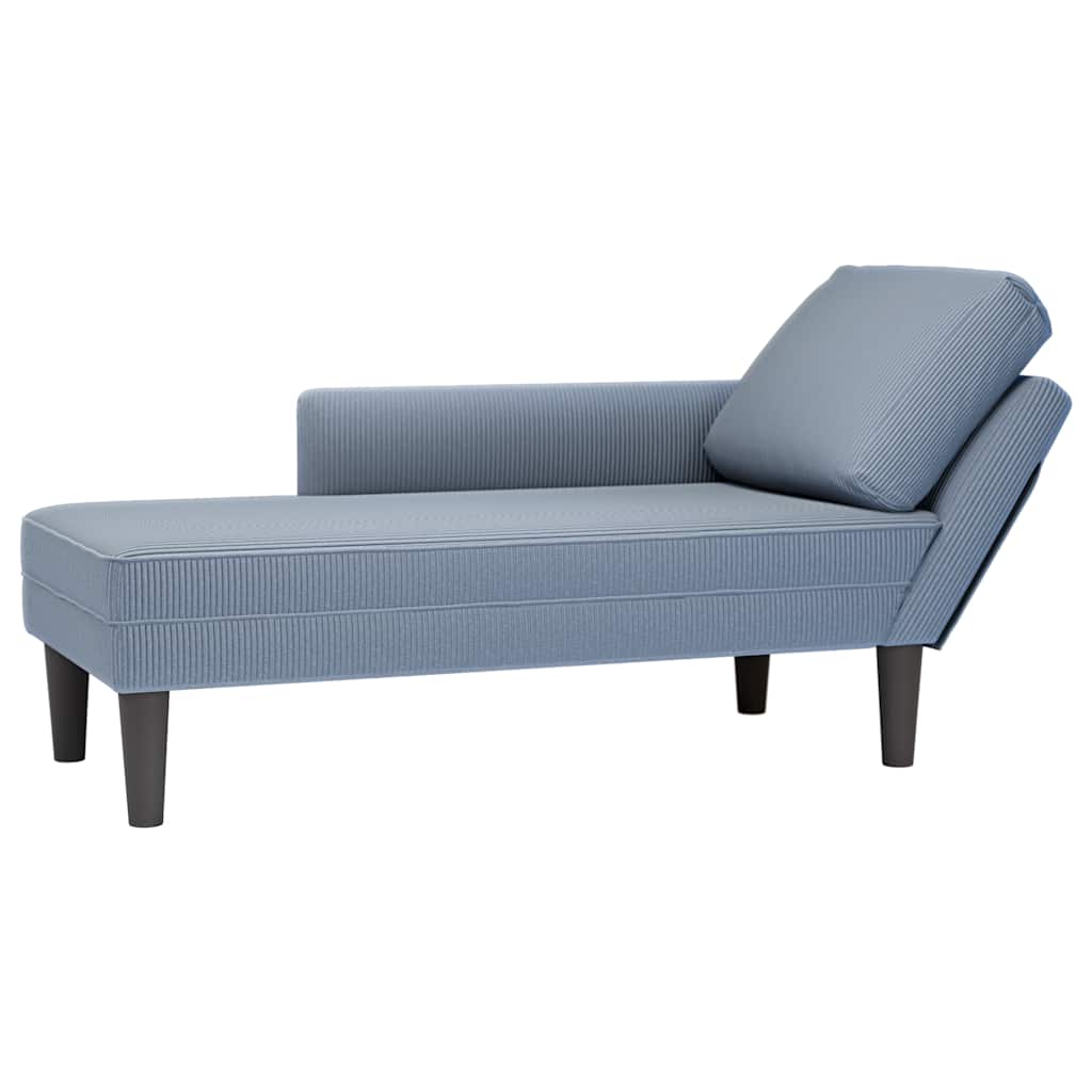 Chaise Longue Con Cojín De Tela De Pana Rojo Y Naranja