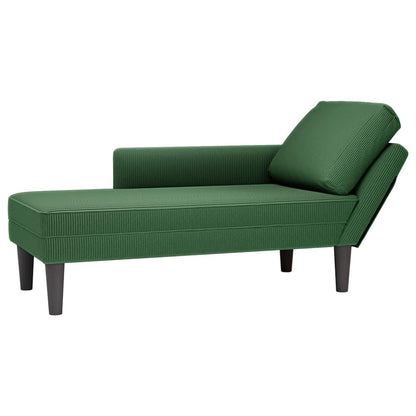 Chaise Longue Con Cojín De Tela De Pana Rojo Y Naranja