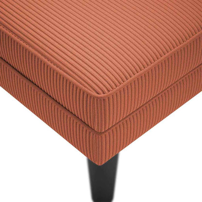 Chaise Longue Con Cojín De Tela De Pana Rojo Y Naranja