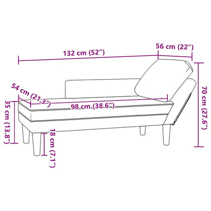 Chaise Longue Con Cojín De Tela De Pana Rojo Y Naranja