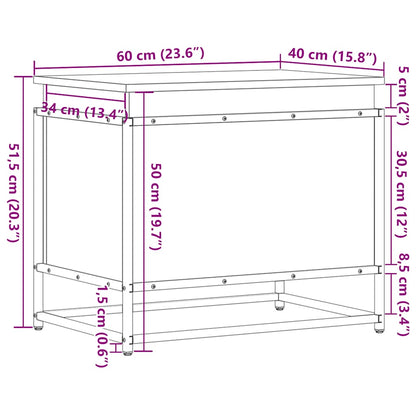 Caja De Almacenaje Madera Ingeniería 60X40X51,5 Cm