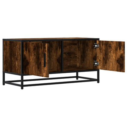 Mueble Tv Metal Y Madera Ingeniería Roble Humo 80X34,5X40 Cm