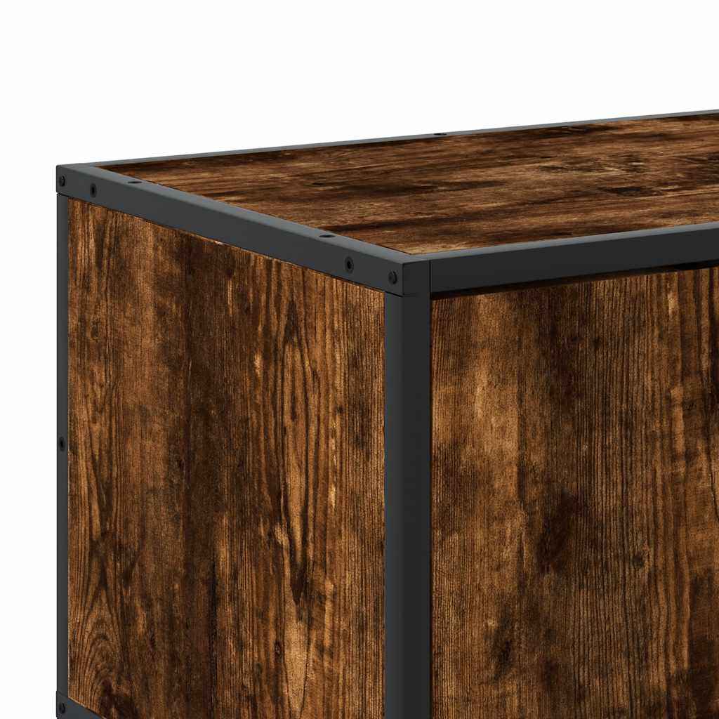 Mueble Tv Metal Y Madera Ingeniería Roble Humo 80X34,5X40 Cm