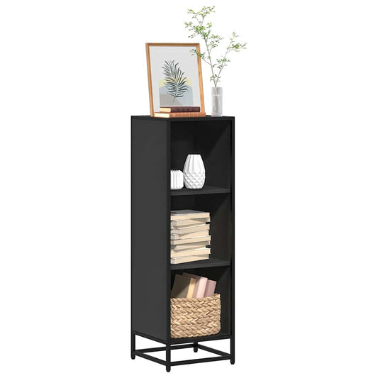 Estantería Librería Madera Ingeniería Negra 33,5X33X107,5 Cm