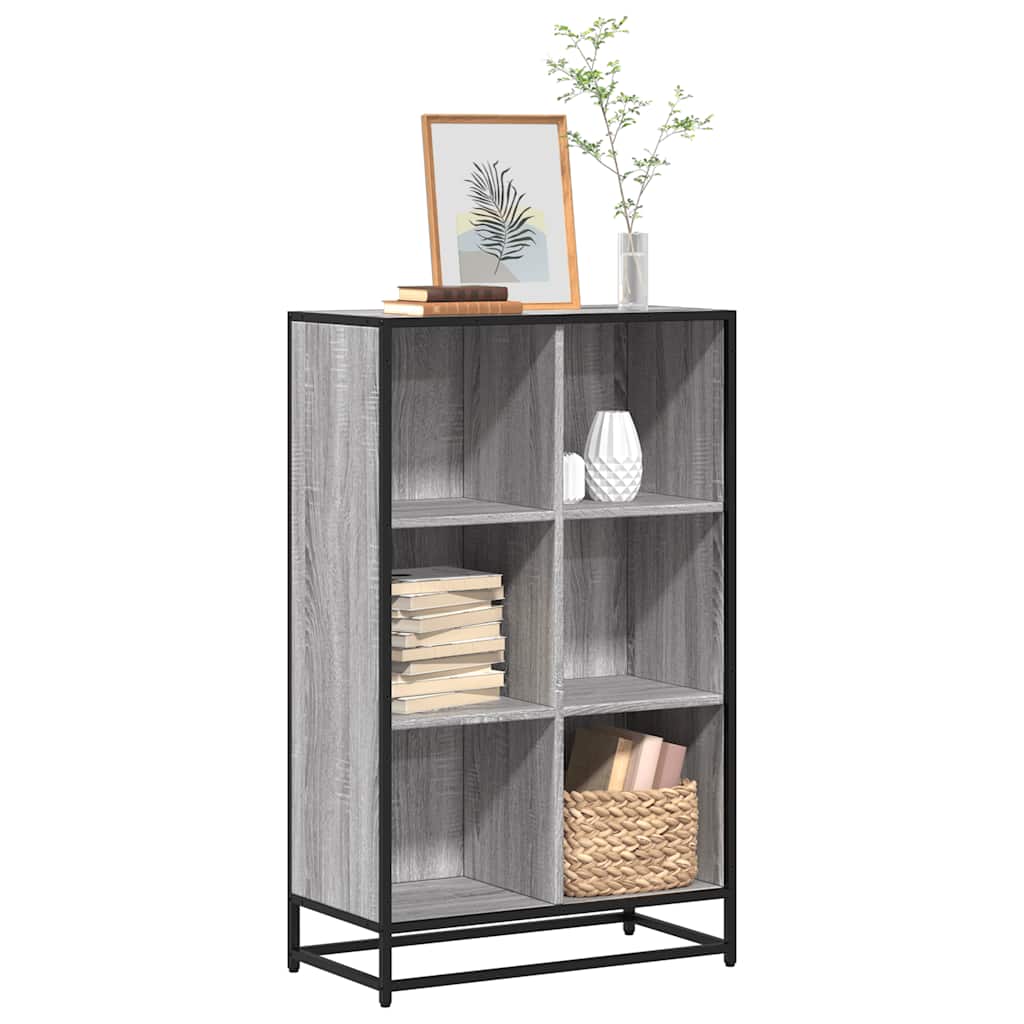 Estantería Librería Madera Ingeniería Negra 33,5X33X107,5 Cm