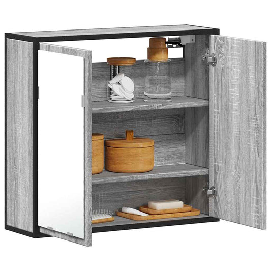 Armario Con Espejo De Baño Madera 65X20X60 Cm