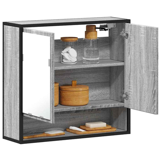 Armario Con Espejo De Baño Madera 65X20X60 Cm