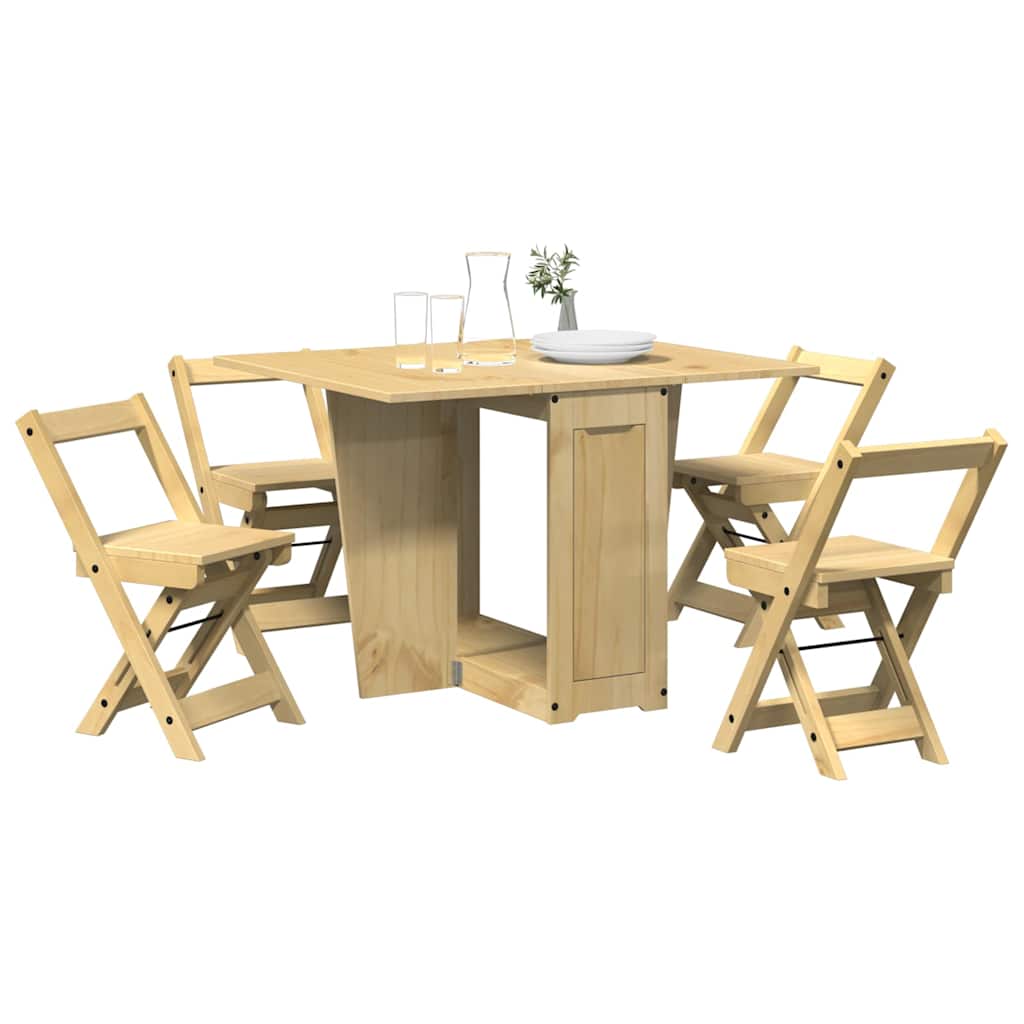 Set Comedor Plegable Mariposa 5 Pzas Corona Madera Pino