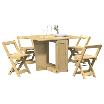 Set Comedor Plegable Mariposa 5 Pzas Corona Madera Pino