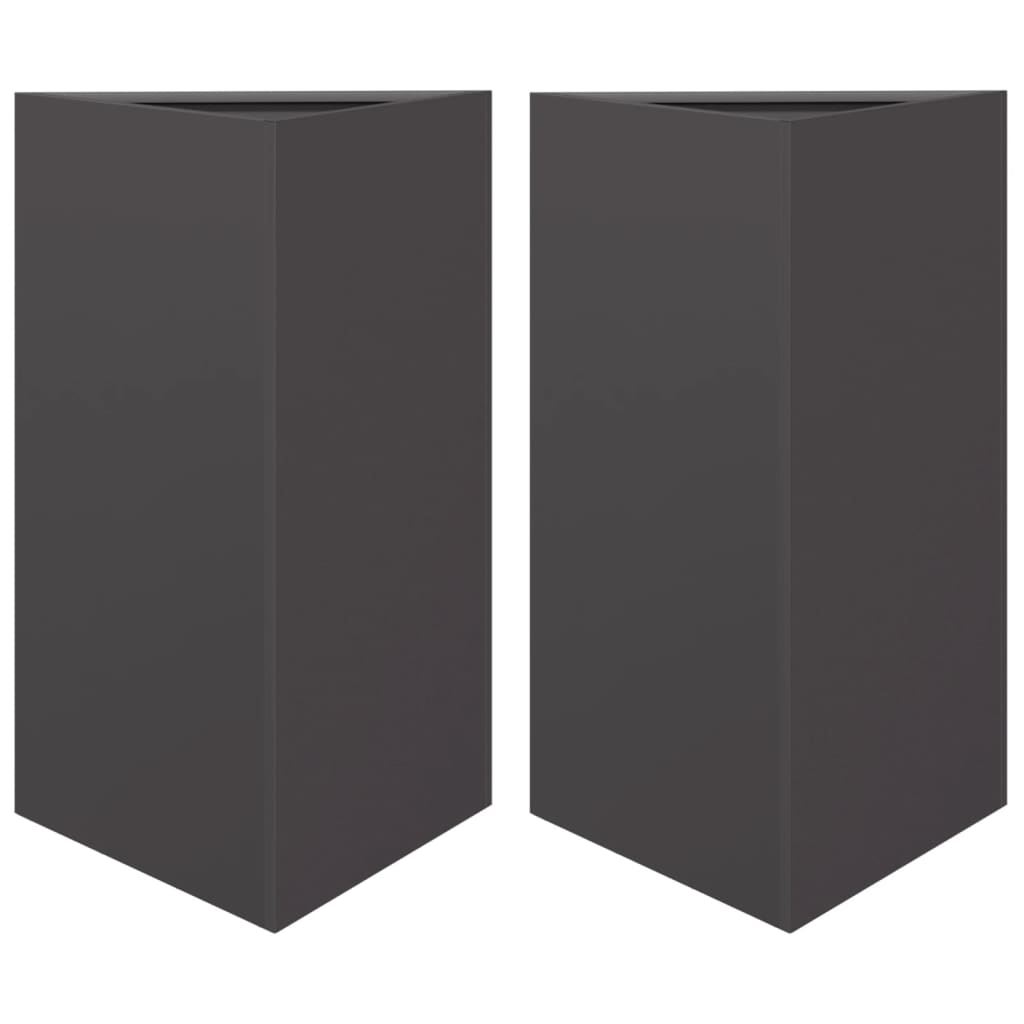 Jardineras Triangulares 2 Uds Acero Negro