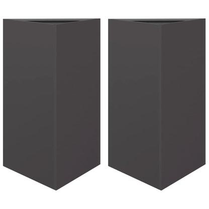 Jardineras Triangulares 2 Uds Acero Negro