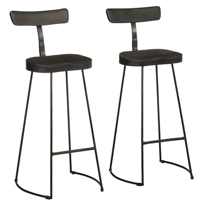 Taburetes De Barra 2 Uds Madera Maciza Mango