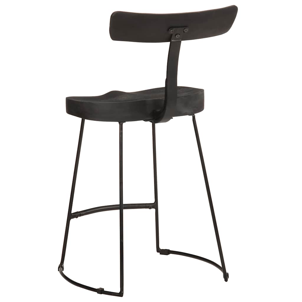 Taburetes De Barra 2 Uds Madera Maciza Mango