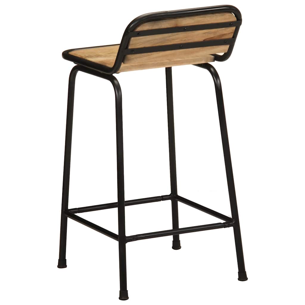 Taburetes De Barra 4 Uds 46X35,5X80 Cm Madera Maciza De Mango 4