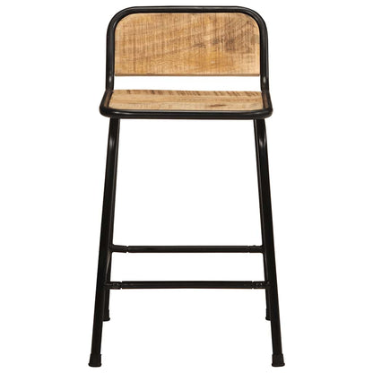 Taburetes De Barra 2 Uds 46X35,5X70 Cm Madera Maciza De Mango 2