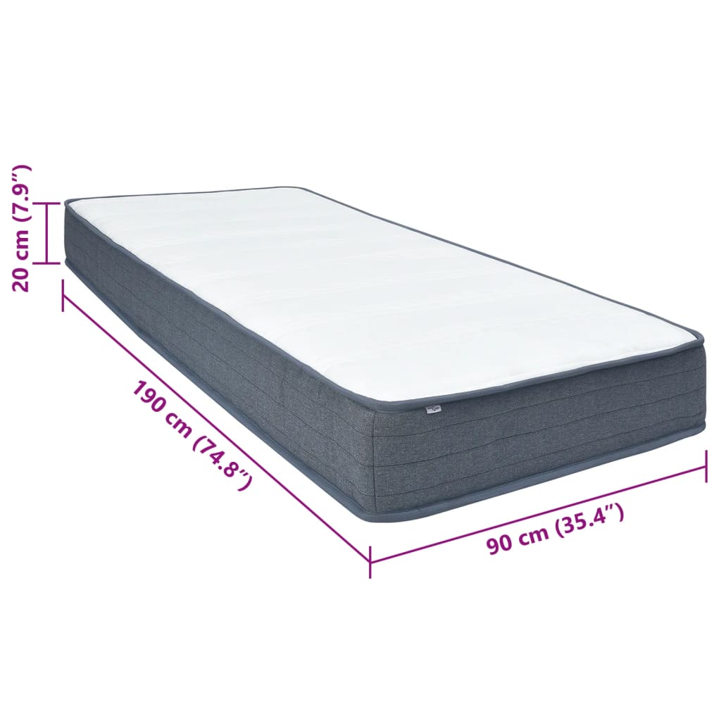 Colchón Box Spring Tela 190X90X20 Cm Suavidad Media
