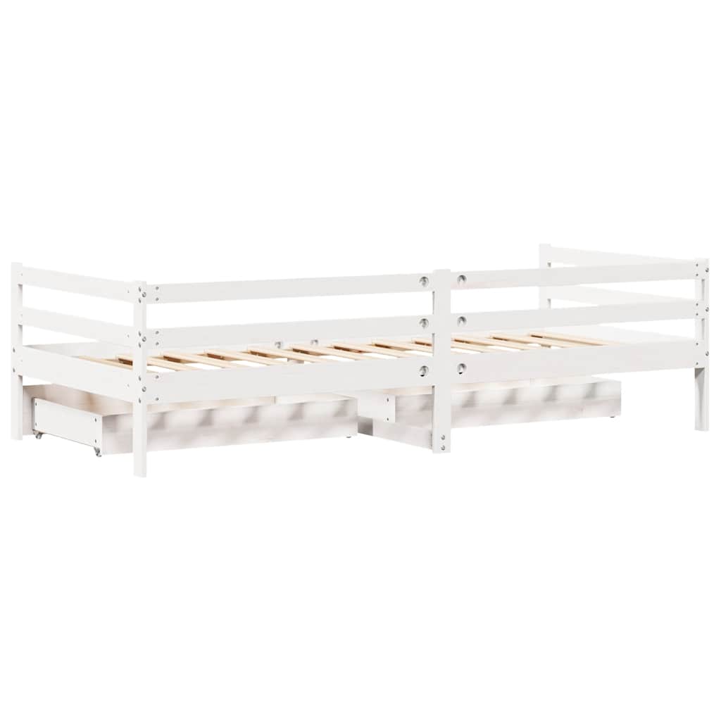 Sofá Cama Con Cajones Madera Maciza De Pino