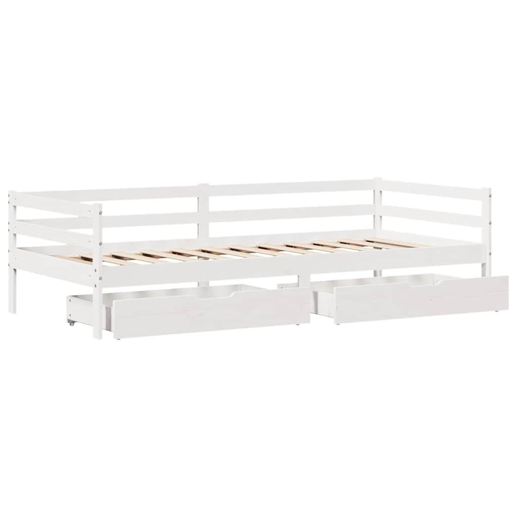 Sofá Cama Con Cajones Madera Maciza De Pino