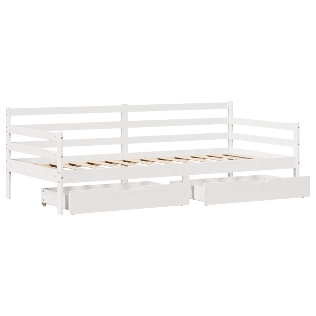 Sofá Cama Con Cajones Madera Maciza De Pino