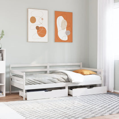 Sofá Cama Con Cajones Madera Maciza De Pino