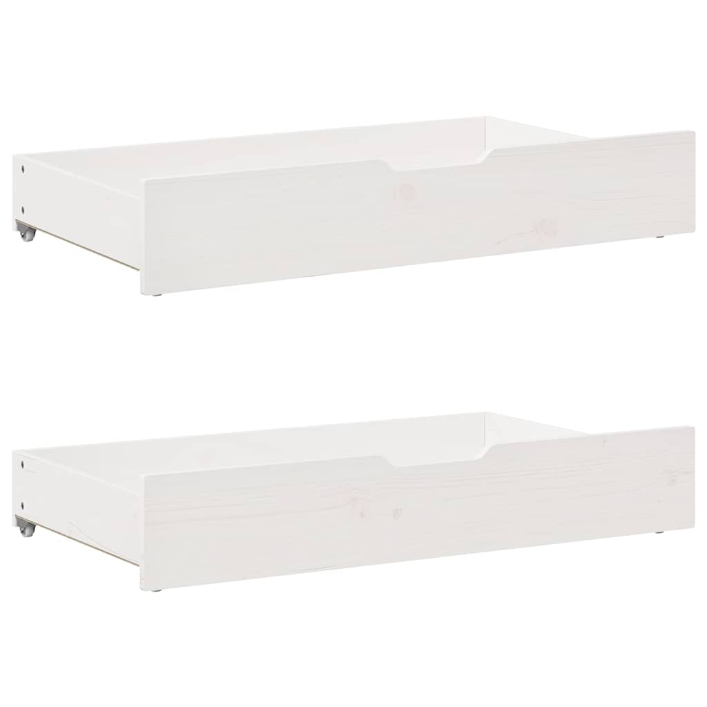 Sofá Cama Con Cajones Madera Maciza De Pino Blanca