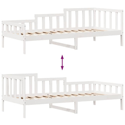 Sofá Cama Con Cajones Madera Maciza De Pino Blanca