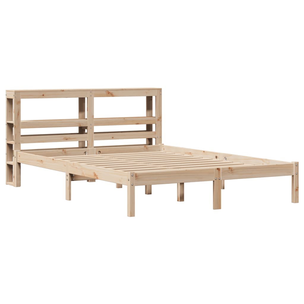 Estructura De Cama Sin Colchón Madera Maciza De Pino