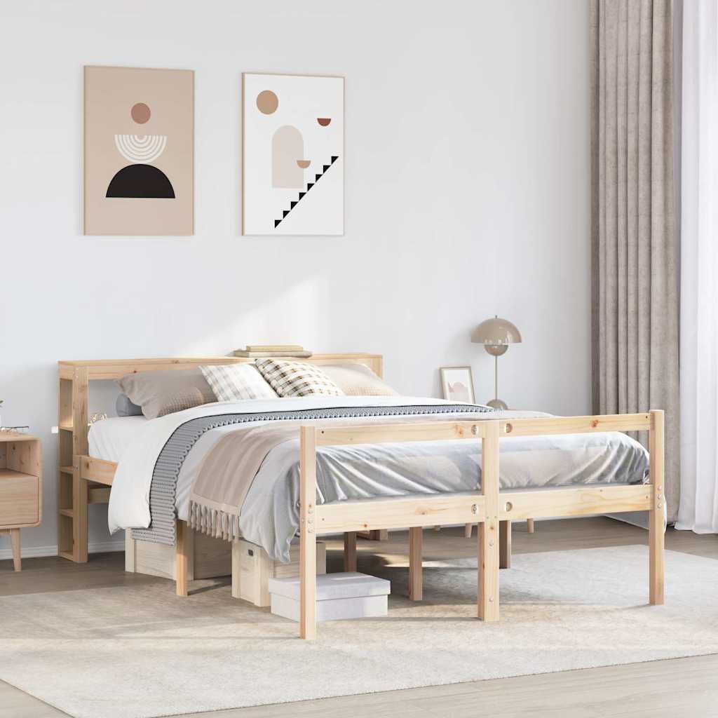 Estructura Cama Con Cabecero Madera Pino