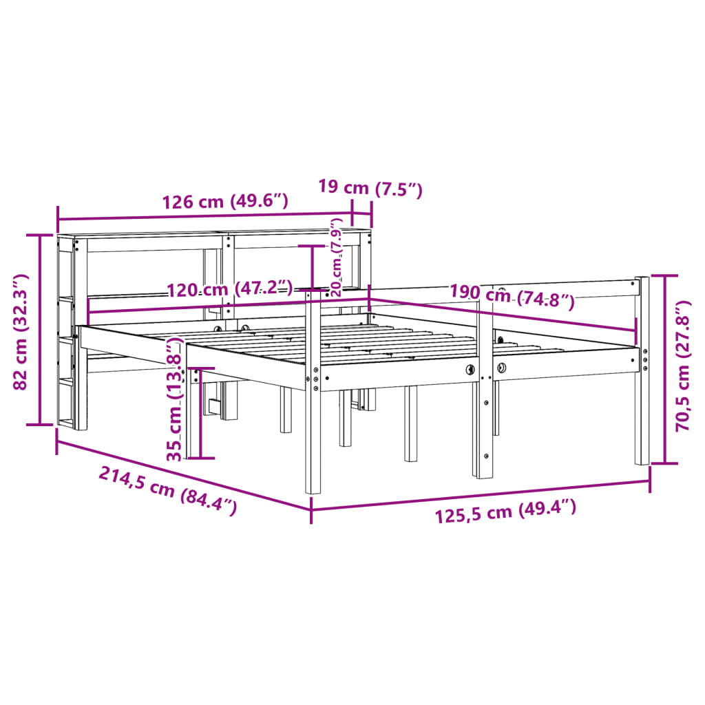 Estructura Cama Con Cabecero Madera Pino