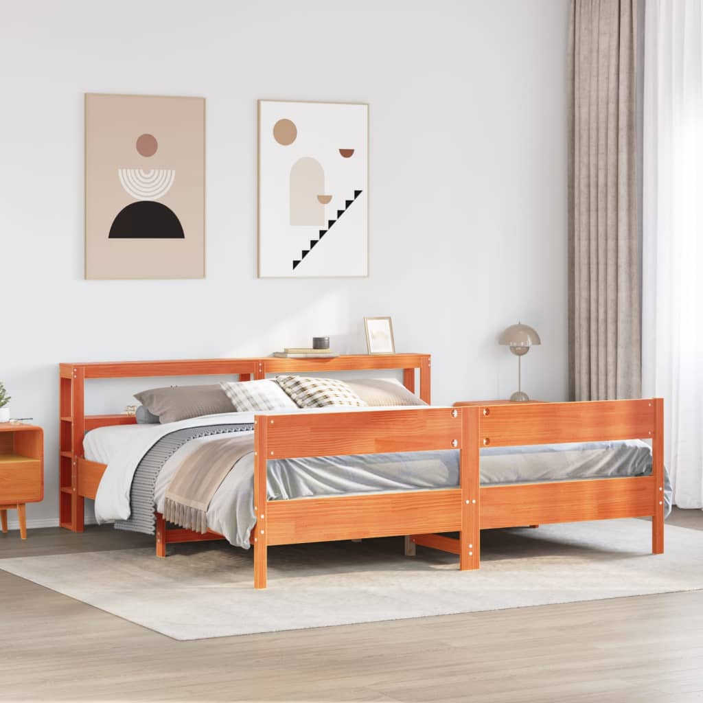 Estructura De Cama Sin Colchón Madera Maciza Blanca