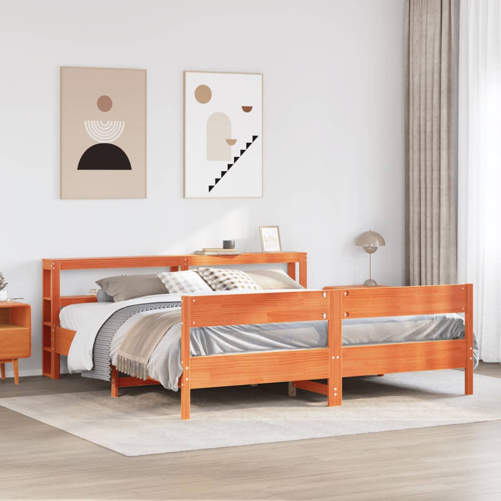 Estructura De Cama Sin Colchón Madera Maciza Blanca