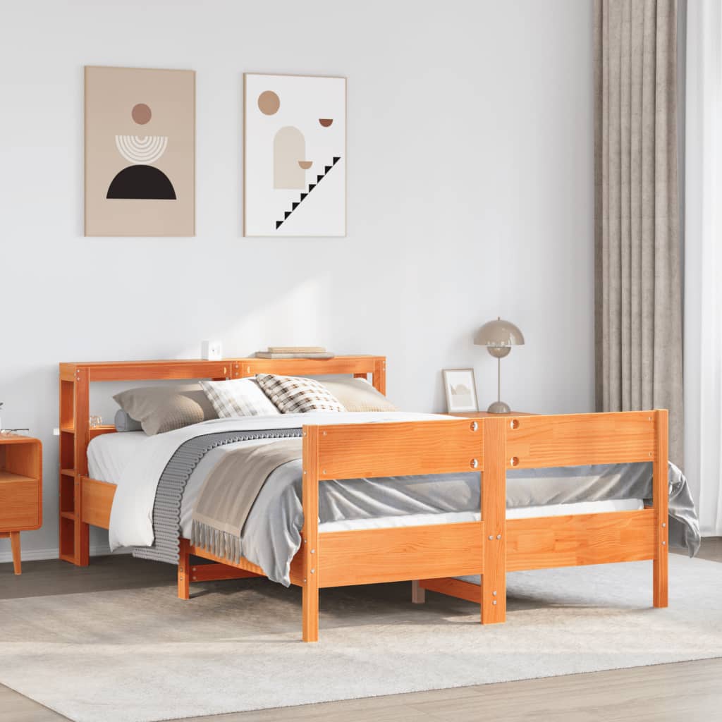 Estructura De Cama Sin Colchón Madera Maciza Blanca