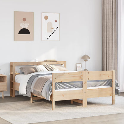 Estructura De Cama Sin Colchón Madera Maciza Blanca