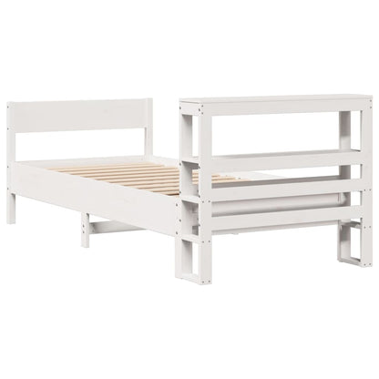 Estructura De Cama Sin Colchón Madera Maciza Blanca