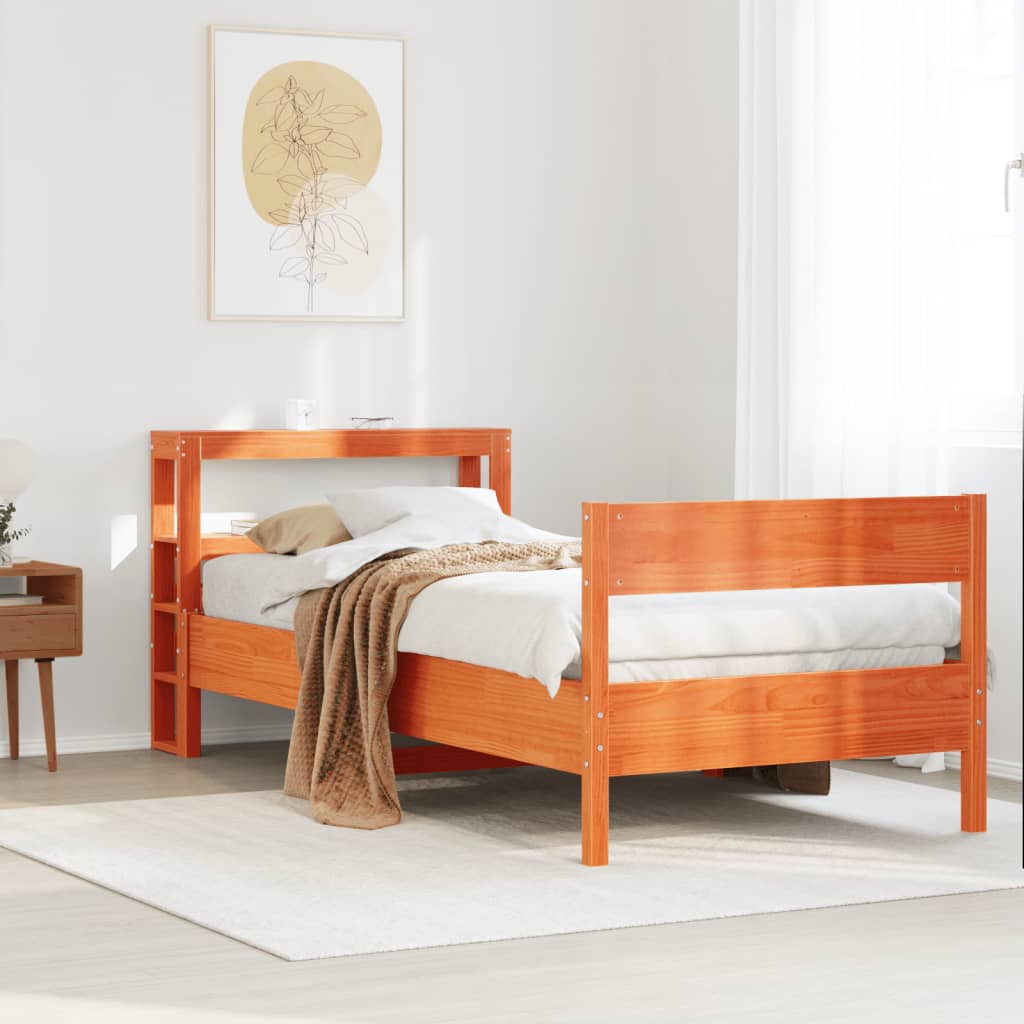 Estructura De Cama Sin Colchón Madera Maciza Blanca