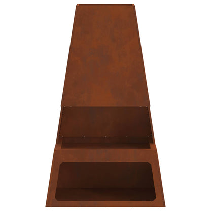 Hoguera Marrón 60 X 35 X 100 Cm Acero Autopatinable
