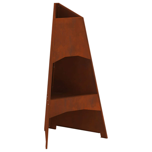 Hoguera Marrón 50 X 50 X 95 Cm Acero Autopatinable