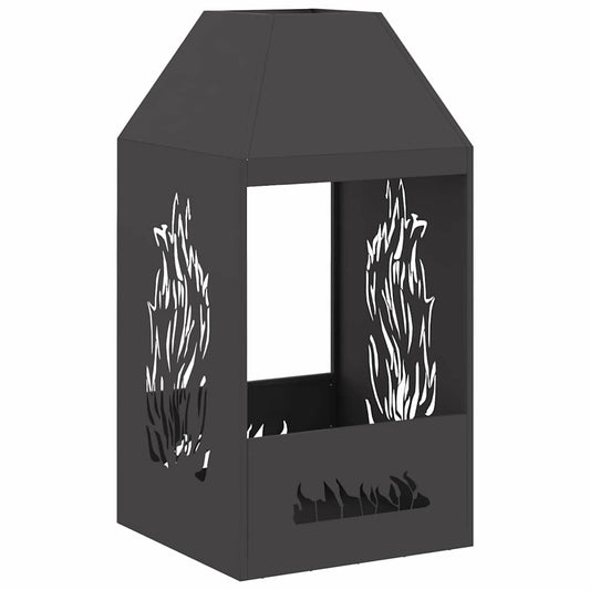 Hoguera Negro 50 X 50 X 100 Cm Acero