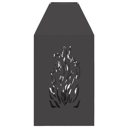Hoguera Negro 50 X 50 X 100 Cm Acero