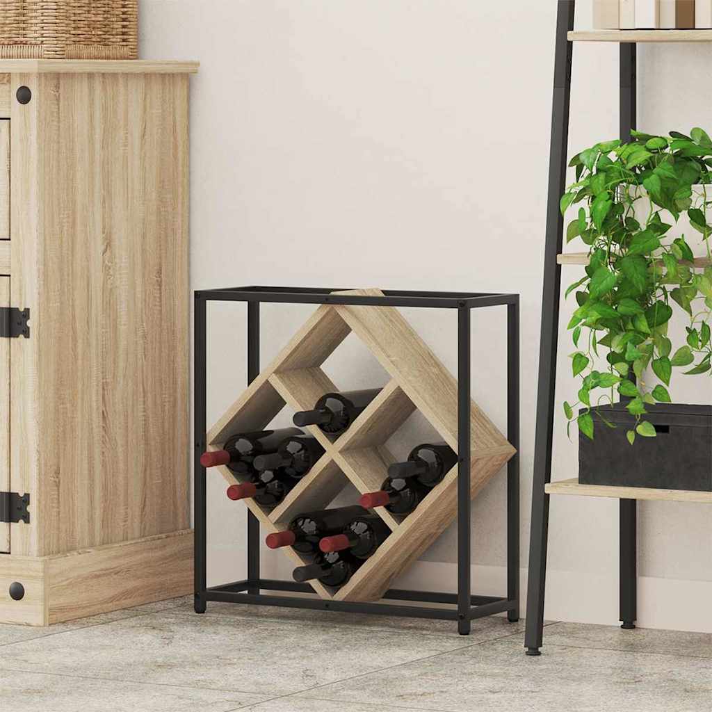 Estante De Vino 16 Botellas Madera De Ingeniería