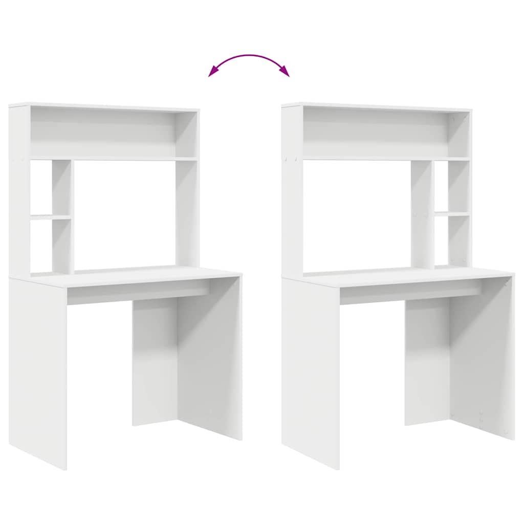 Escritorio Con Estante 91 X 50 X 149 Cm Madera De Ingeniería