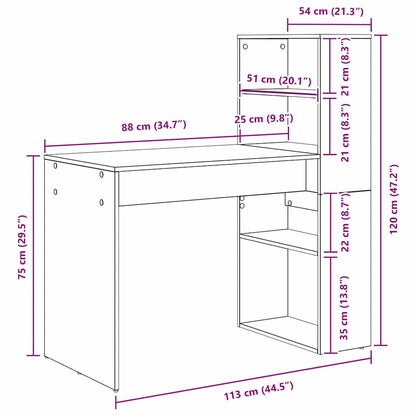 Escritorio 113 X 54 X 120 Cm Madera De Ingeniería