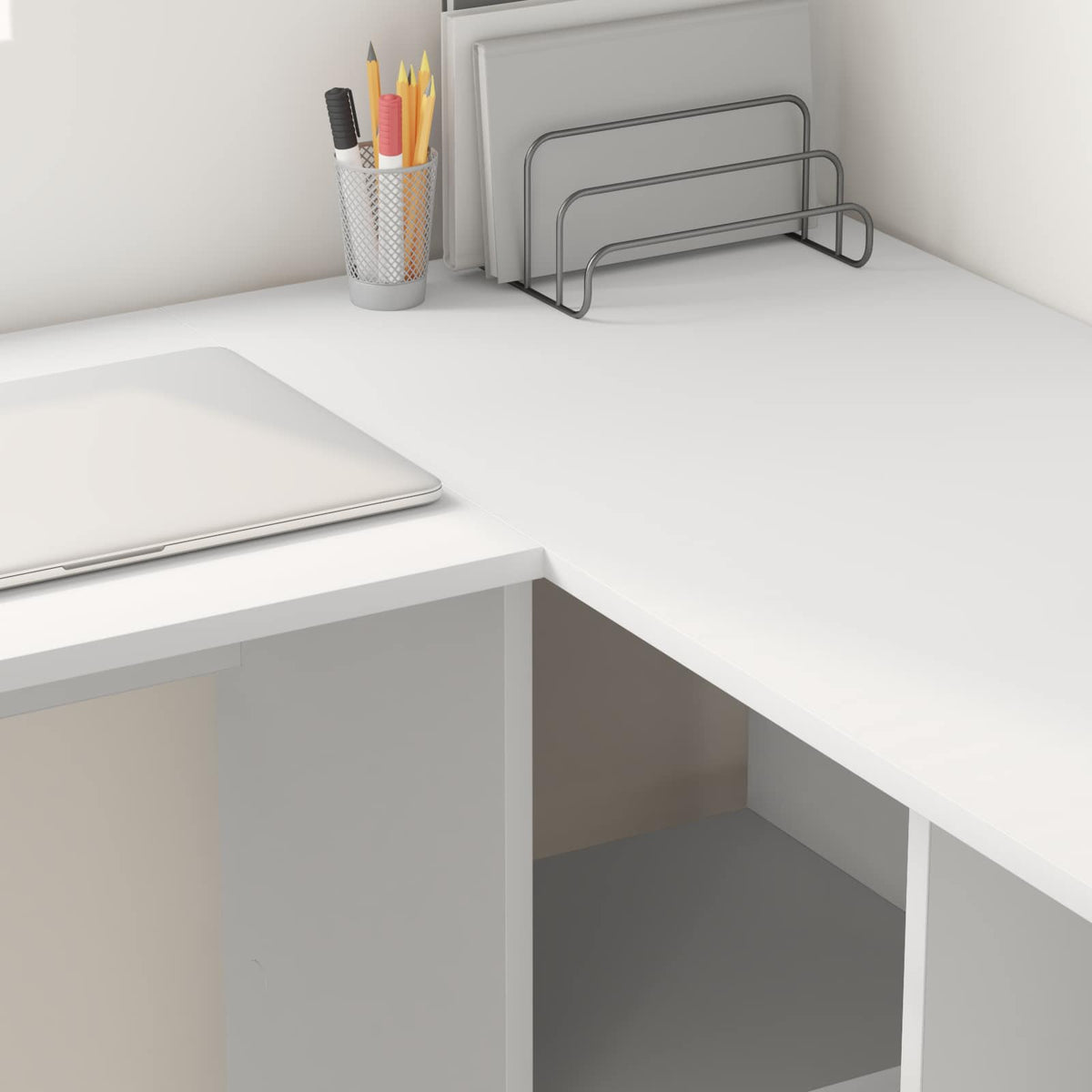 Escritorio Con Estante 142 X 102 X 73 Cm Madera De Ingeniería