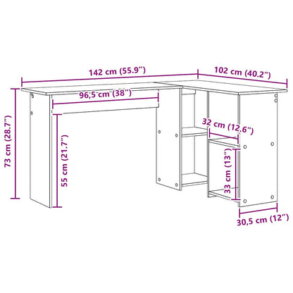 Escritorio 142 X 102 X 73 Cm Madera De Ingeniería
