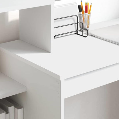 Escritorio Con Estante 100 X 40 X 90 Cm Madera De Ingeniería