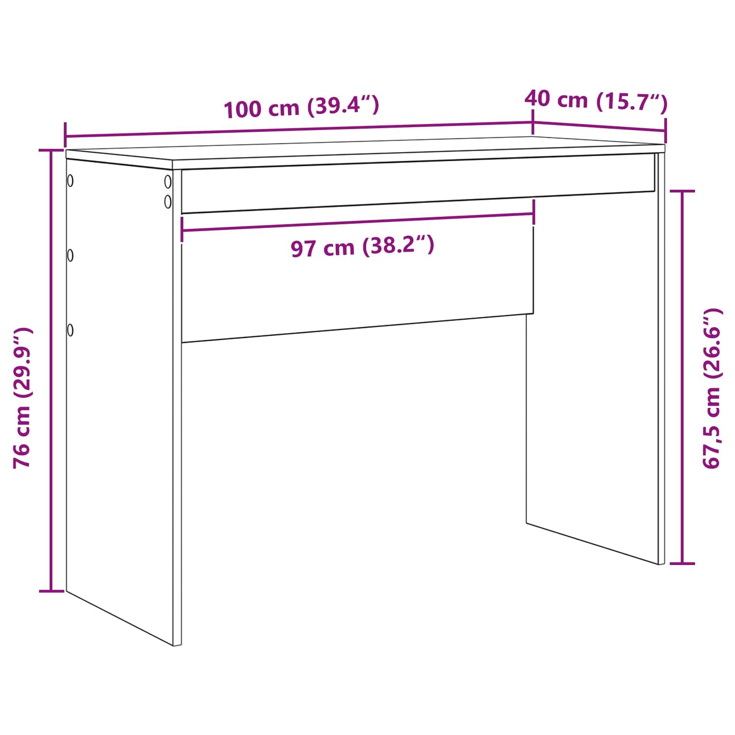 Escritorio 100 X 40 X 76 Cm