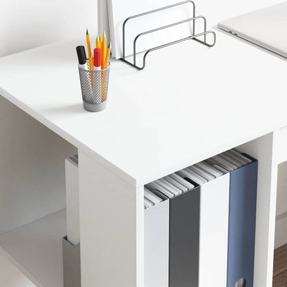 Escritorio Con Estante 130 X 50.5 X 75 Cm Madera De Ingeniería