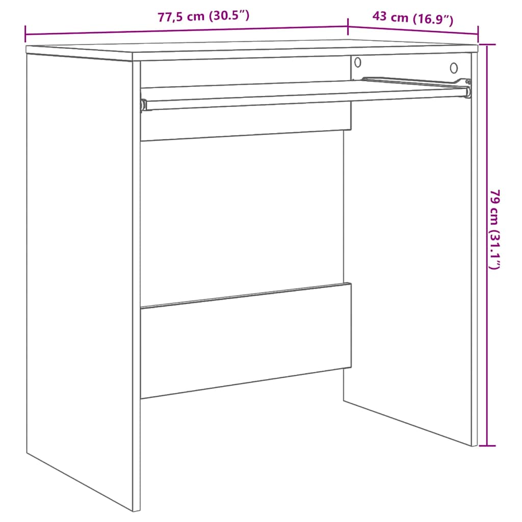 Escritorio 77.5 X 43 X 79 Cm Madera De Ingeniería
