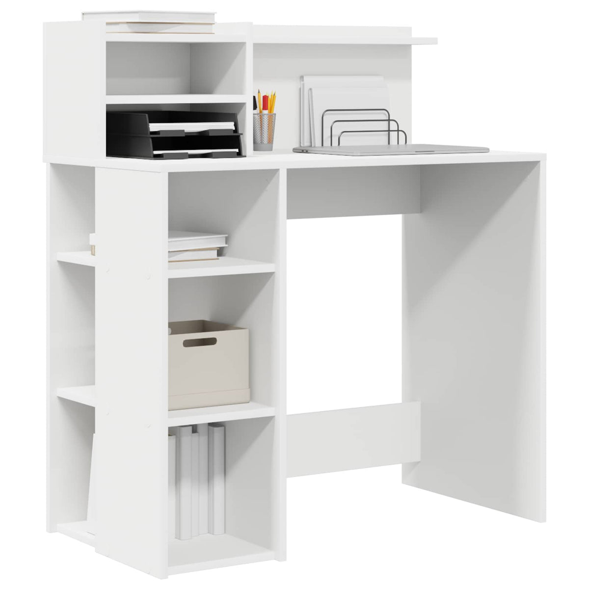 Escritorio Con Estante 90 X 48 X 101,5 Cm Madera De Ingeniería