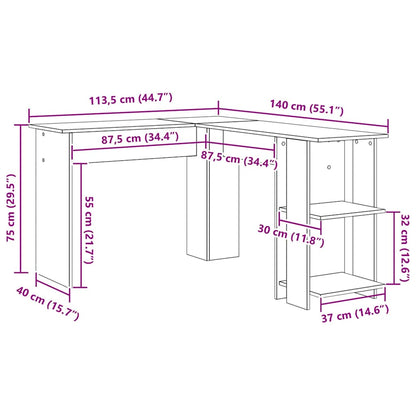 Escritorio De Esquina 140 X 113,5 X 75 Cm Madera De Ingeniería